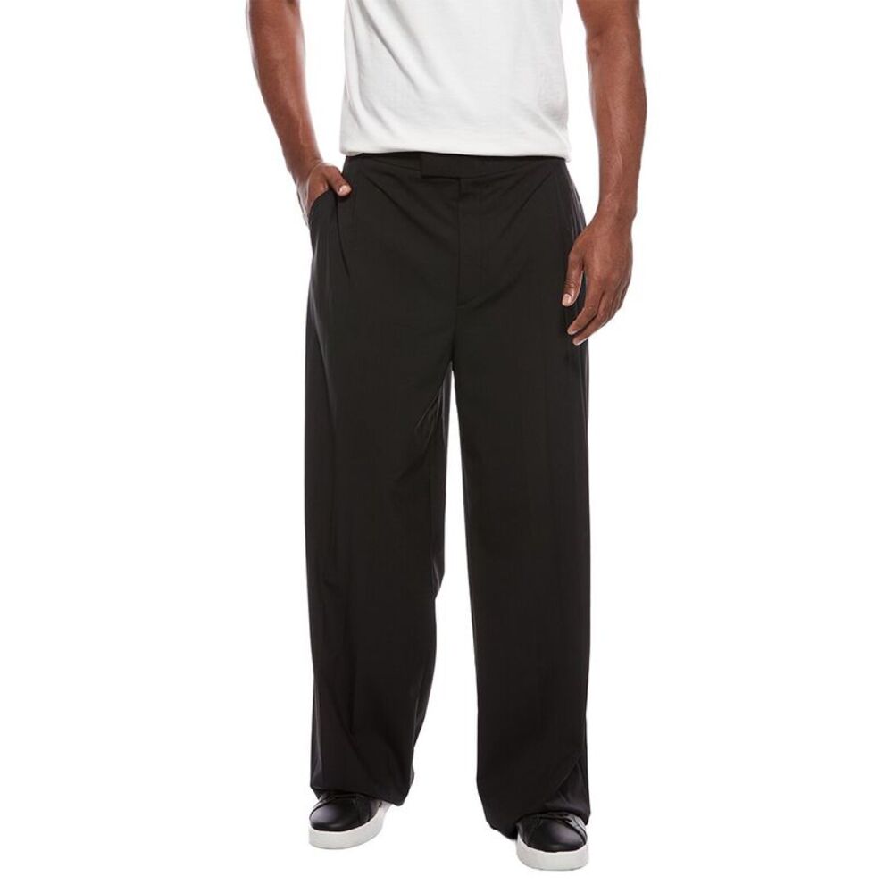 Valentino Mens  Wool-Blend Trouser, Black